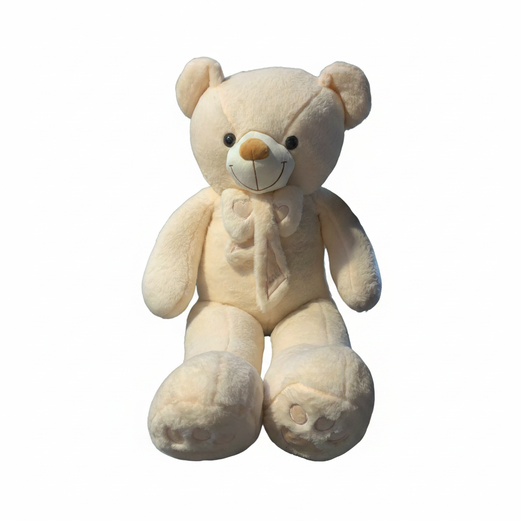 4ft beige teddy bear soft toy with soft fluffy texture and cute design