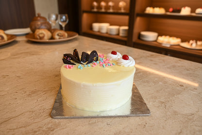 White cream chocolate cake for special occasions in Nepal