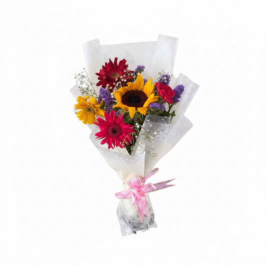 Beautiful mixed seasonal flowers arranged for gifting in Nepal