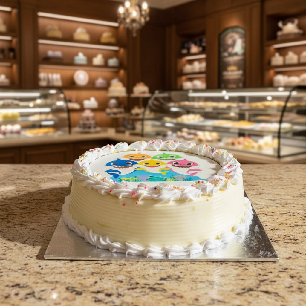 Fresh Vanilla Celebration Cake with soft sponge and whipped cream available for online delivery in Kathmandu