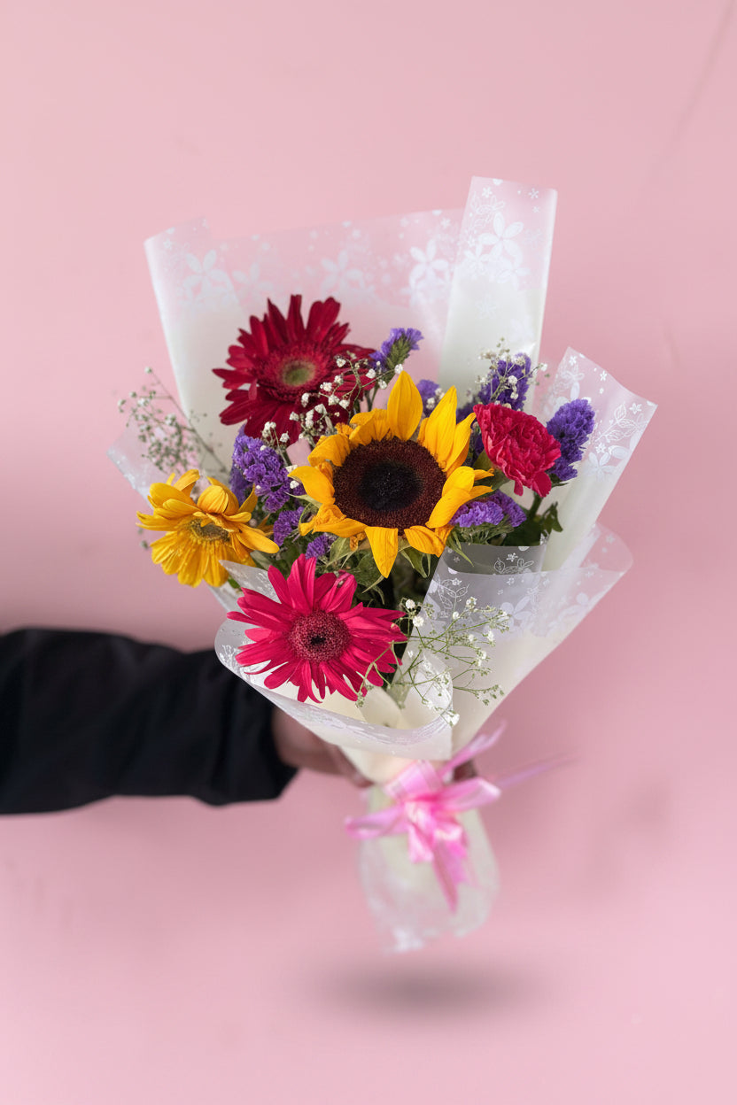 Elegant mixed flower bouquet by Mayako Basket for special occasions in Nepal