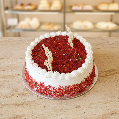 Romantic red velvet cake for celebrations in Nepal
