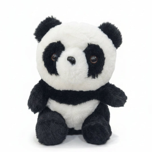 Cute small panda stuffed animal with soft black and white fur