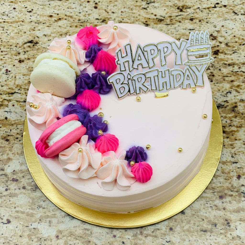 Fresh Strawberry Cake with whipped cream and strawberry toppings for birthday cake delivery in Nepal